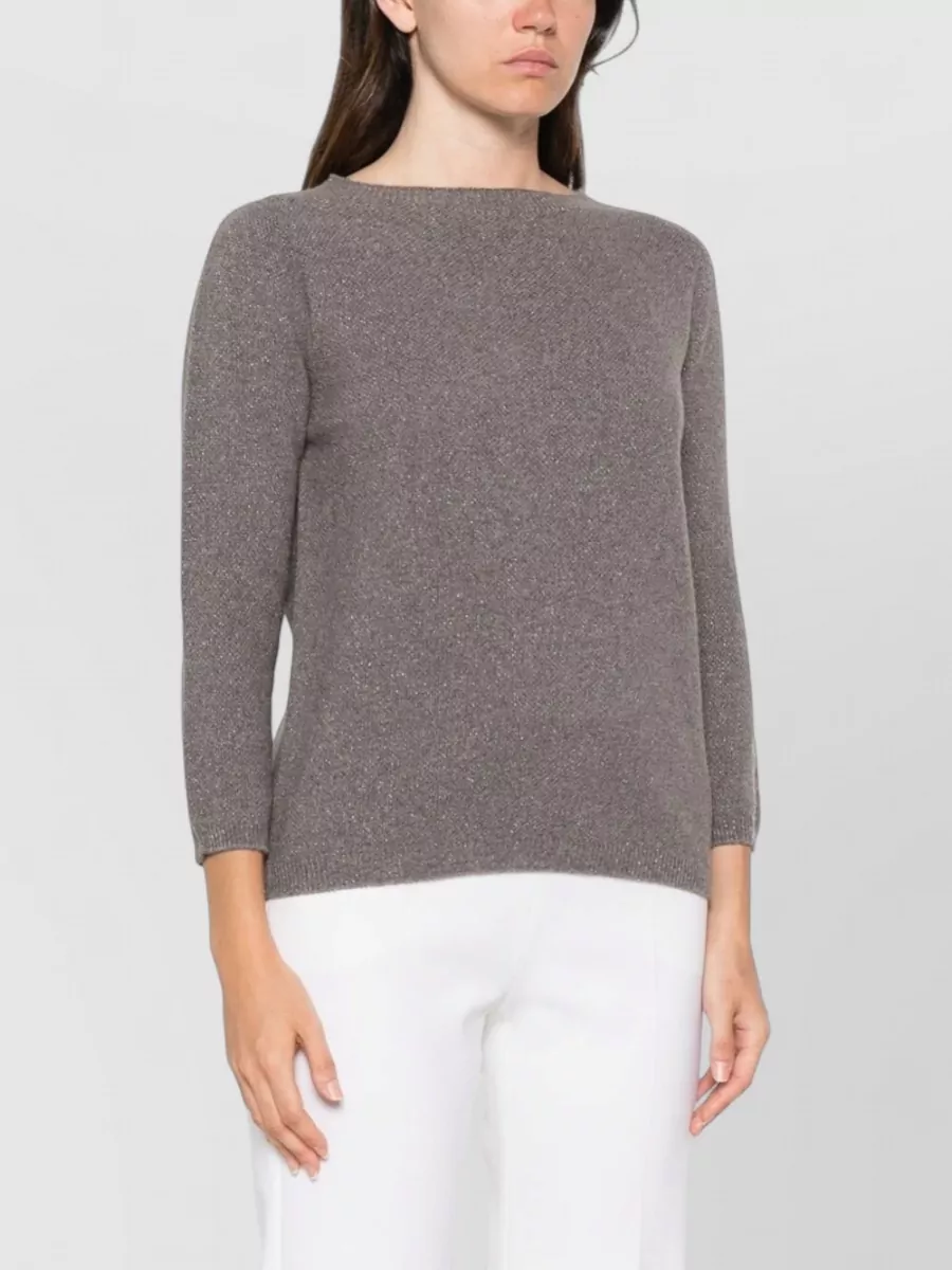 Fabiana Filippi Cashmere Silk Fine-Knit Crewneck Sweater