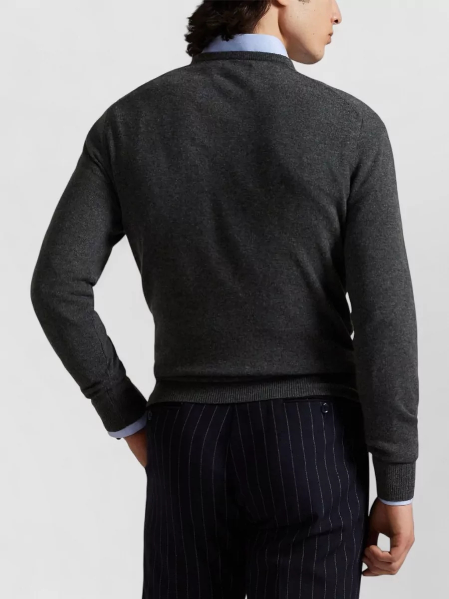 Ralph Lauren Logo Crew Neck Knit Sweater Long Sleeves