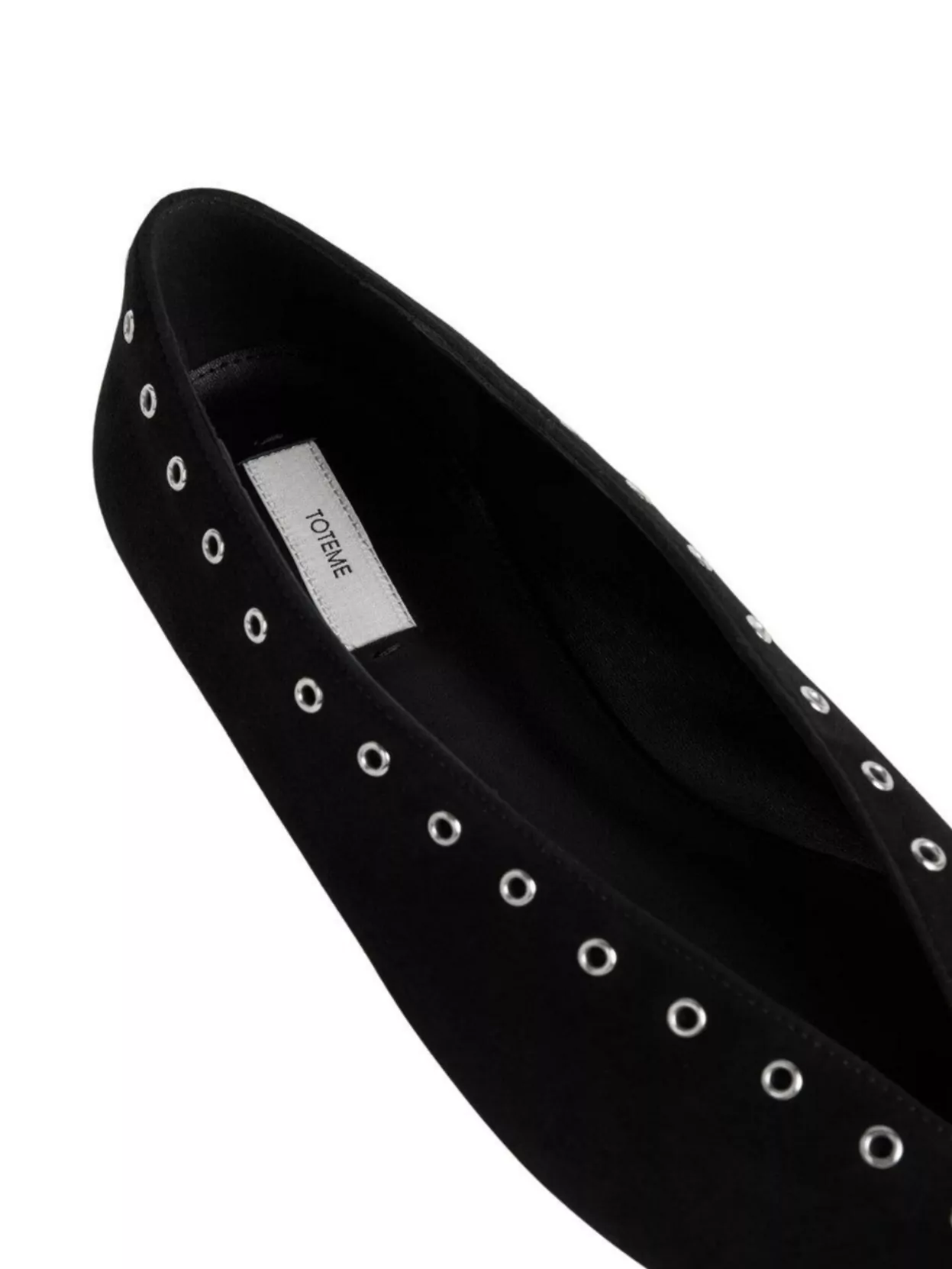 Totême Lace-Up Suede Ballerinas Pointed Toe