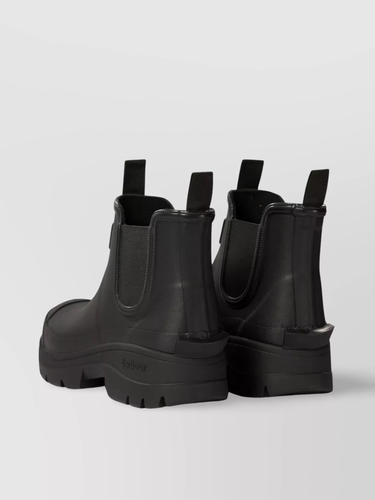 Shop Barbour "nimbus" Round Toe Rain Boots With Pull Tabs