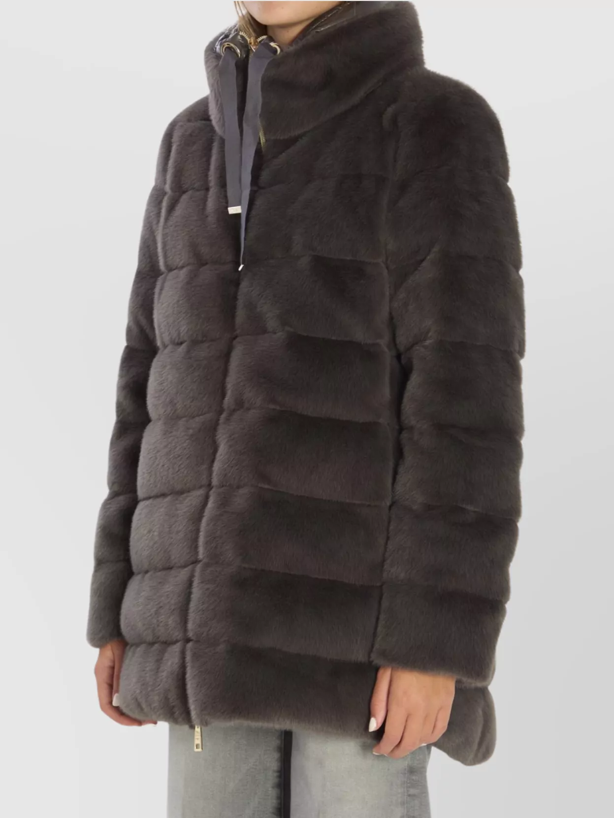 Herno Down Jacket With Faux Fur And Collar