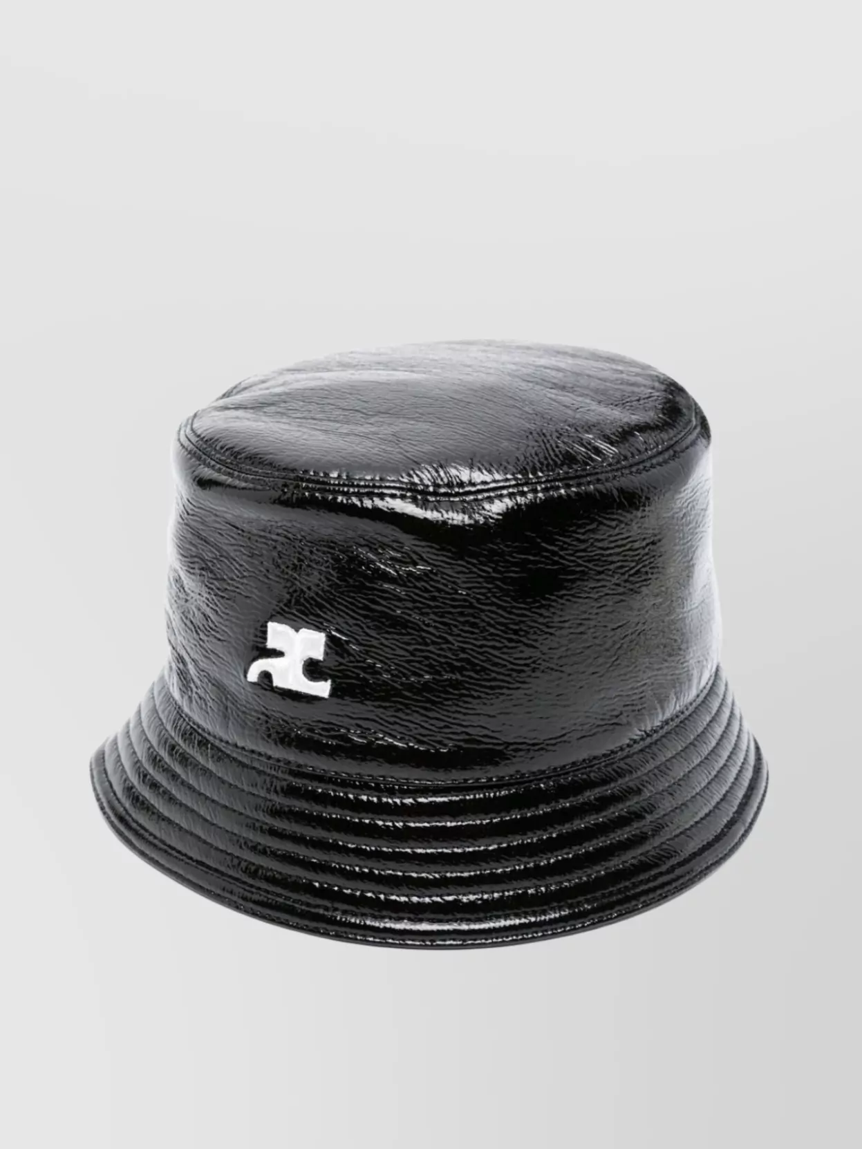 Shop Courrèges Casual Ribbed Patent Finish Hat