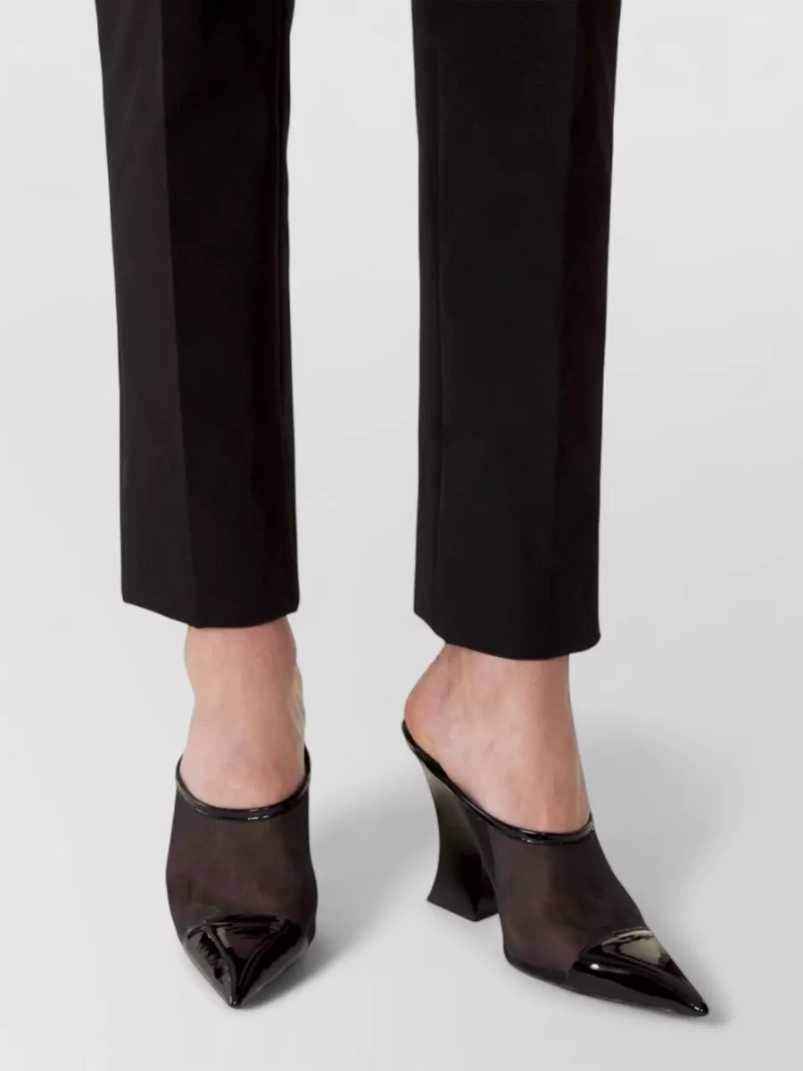 Lanvin Pointed-Toe Mesh Panel Mules