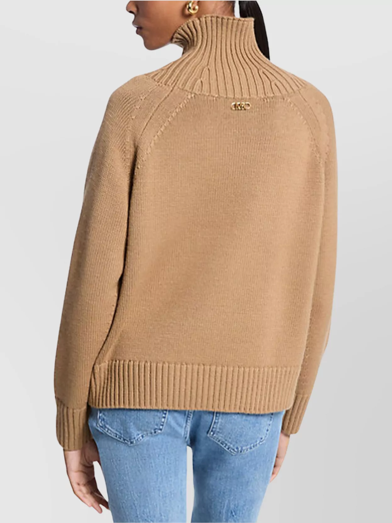 Michael Kors Long Sleeve Knit Sweater Turtleneck In Brown