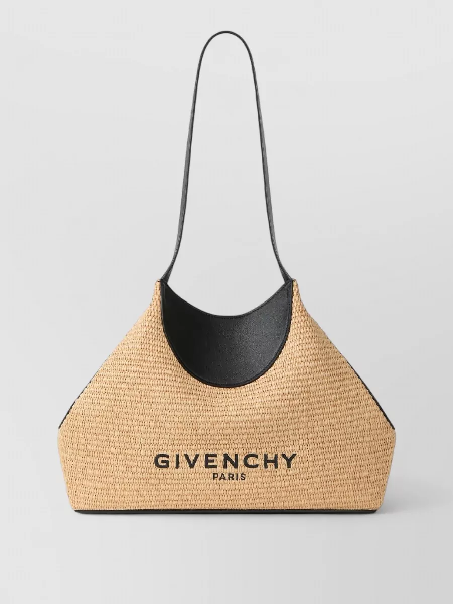 Givenchy facet small raffia tote bag