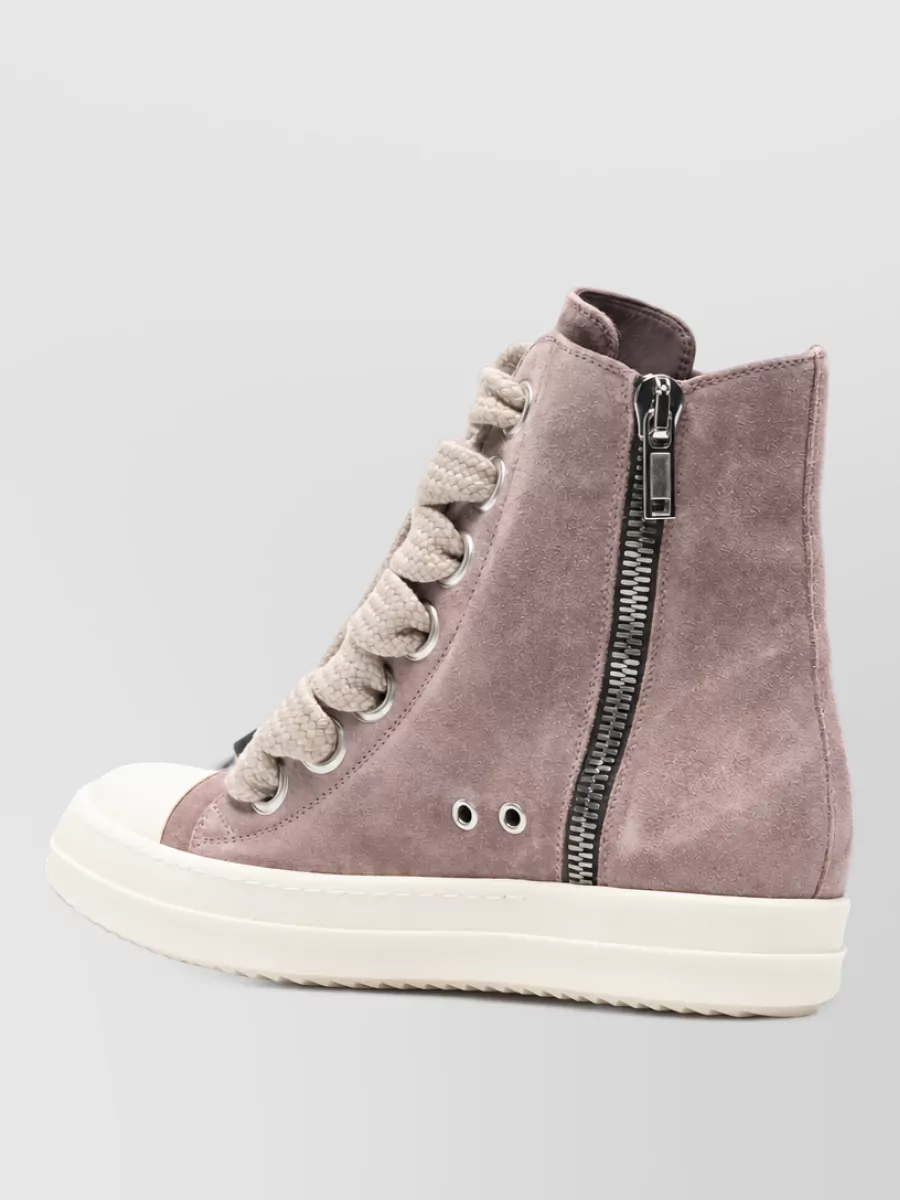 Rick Owens leather high-top lace-up sneakers