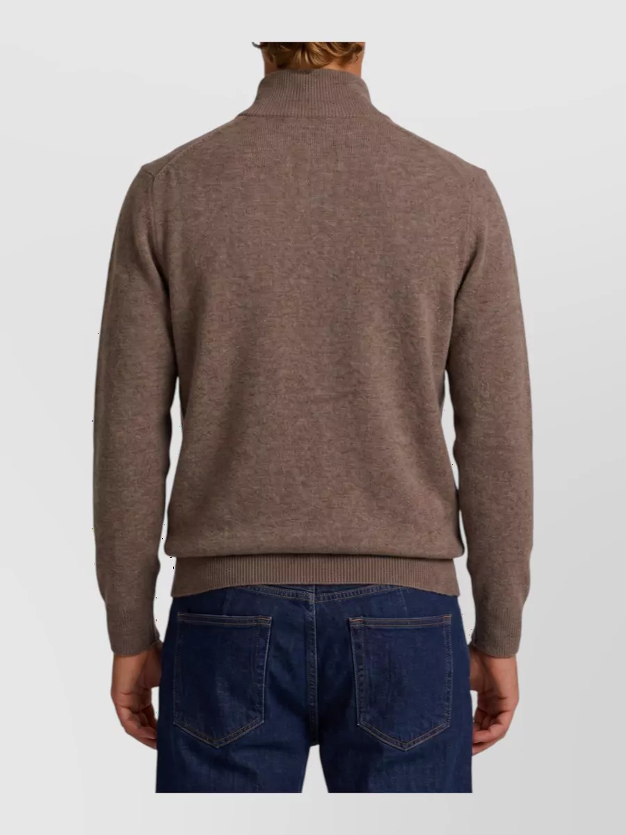 Ballantyne Cashmere Ribbed Collar Diamond Cardigan