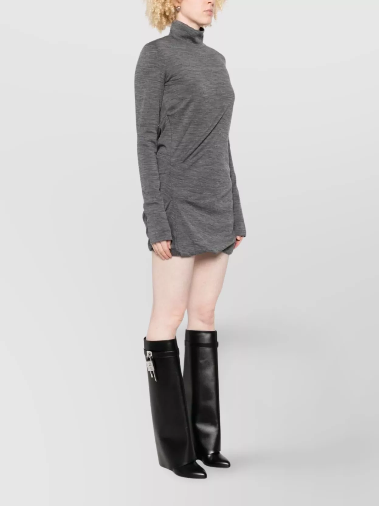 Sportmax High-Neck Mini Dress Puffed Hem