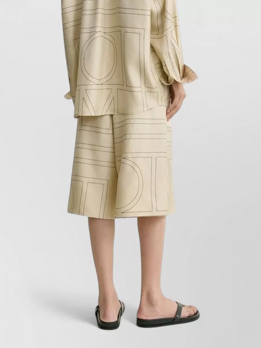 Totême Silk Monogram Print Long-Sleeve Shirt