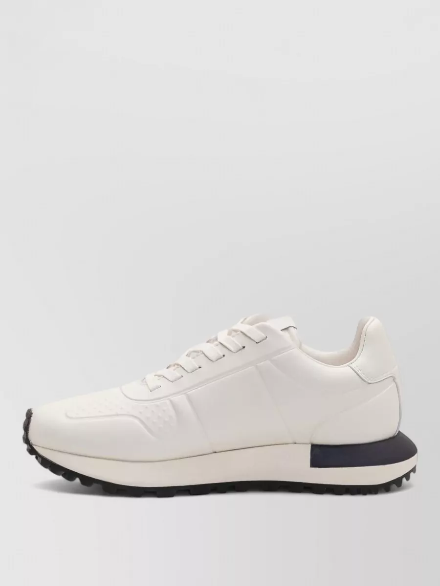 Emporio Armani Leather Paneled Low-Top Sneakers