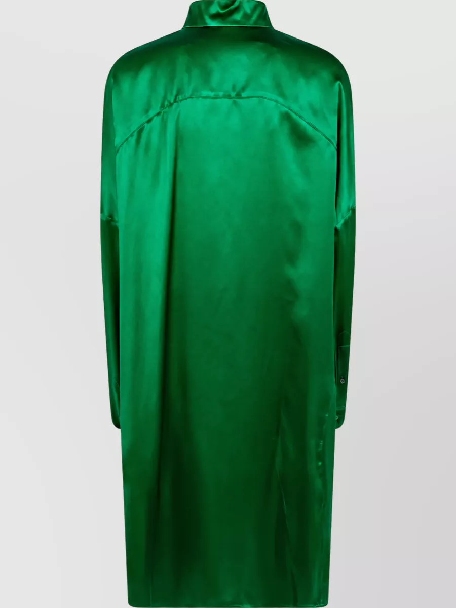 Dries Van Noten Silk Long Shirt Mini Dress