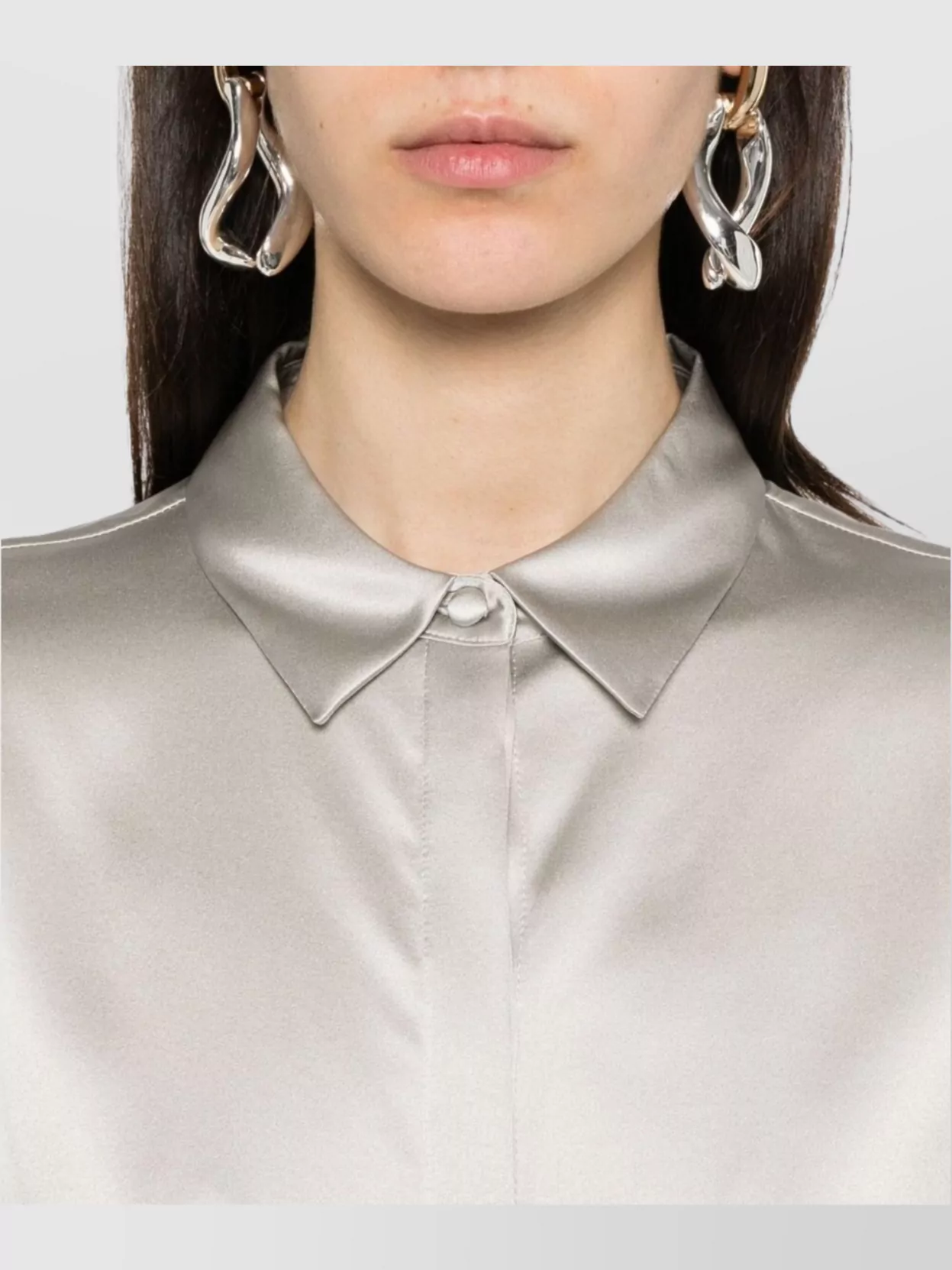 Emporio Armani Silk Shirt Satin Buttoned Cuffs