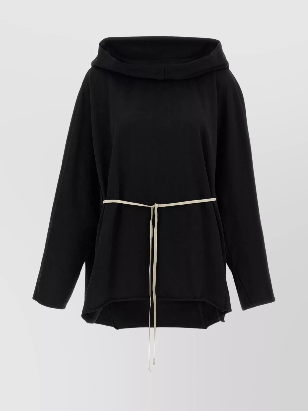 Rick Owens Tunic hoodie with drawstring waist and hood | The