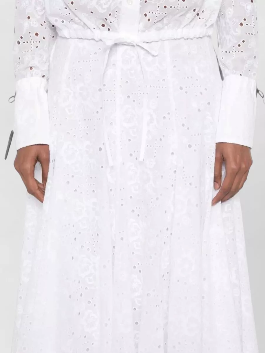Tory Burch Cotton Broderie Anglaise A-Line Midi Skirt