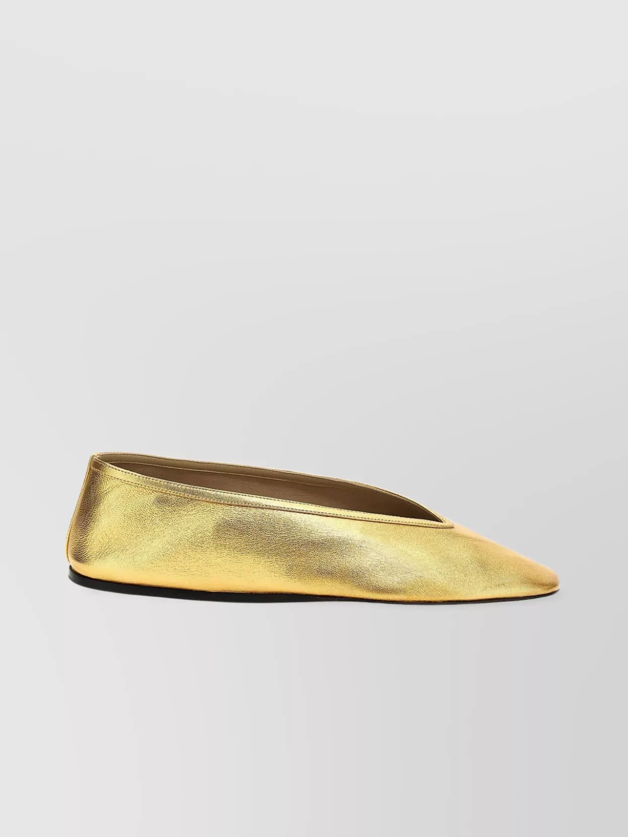 LE MONDE BERYL 'SQUARE TOE METALLIC FINISH BALLET FLATS'