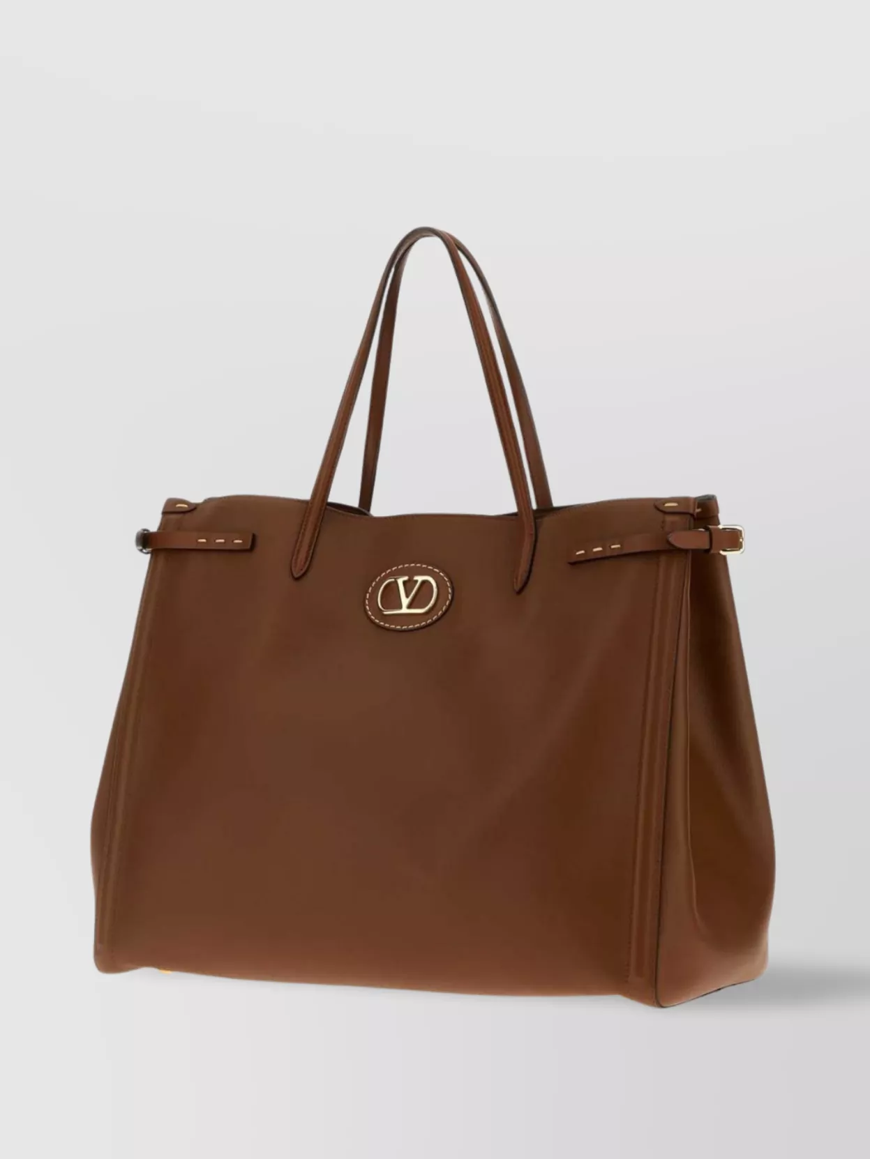 Valentino Borsa Shopping Antibes Media In Pelle Marrone Donna In Brown