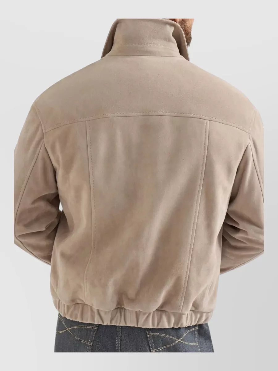 Brunello Cucinelli Leather Bomber Jacket