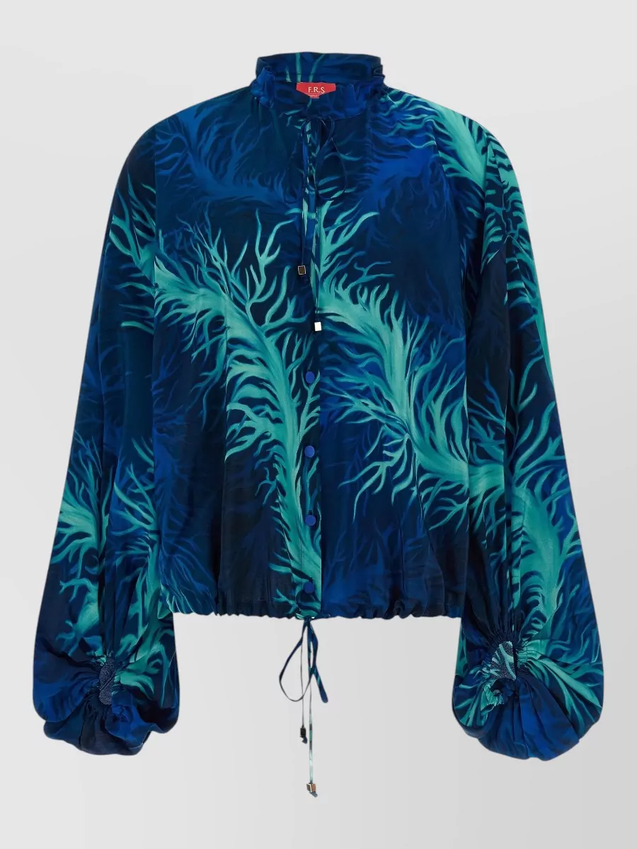 F.r.s For Restless Sleepers silk printed ruffled blouse