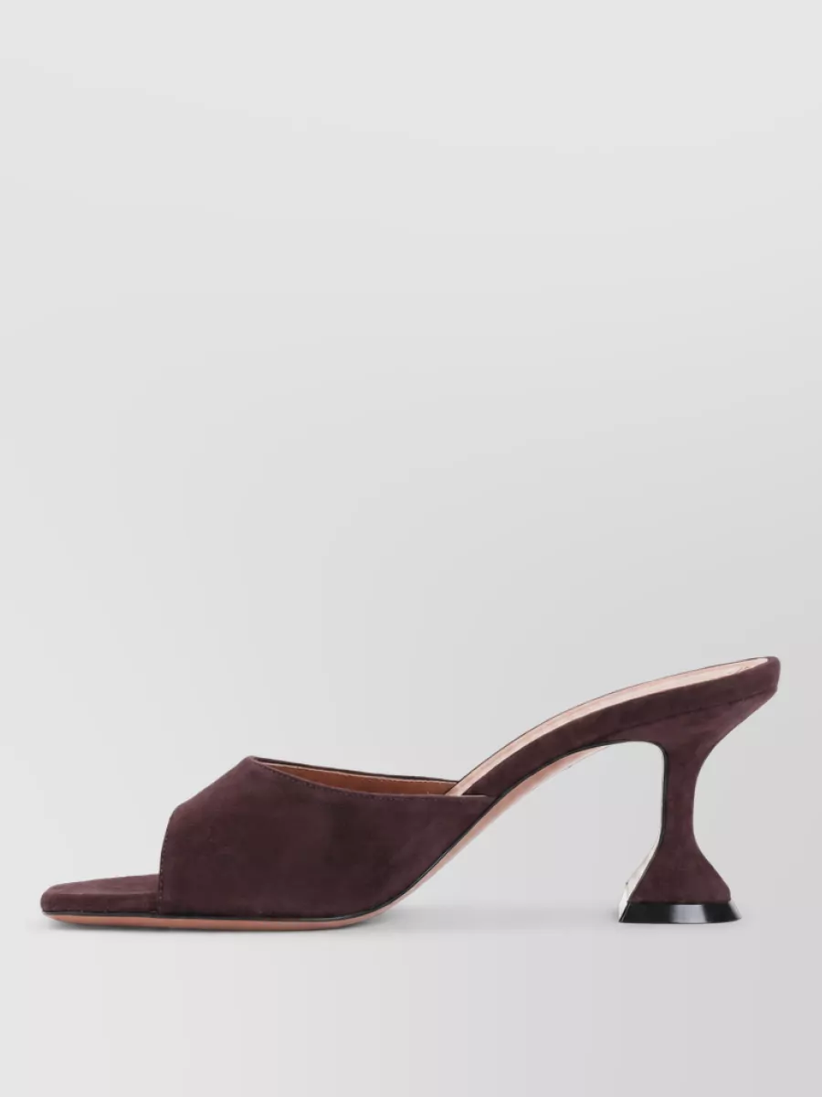 Amina Muaddi Suede Leather Mules