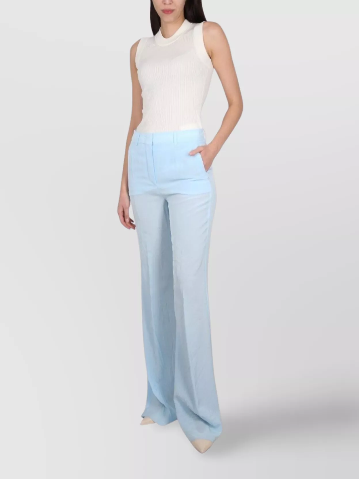 Max Mara Sleeveless Ribbed Cotton Tank Top
