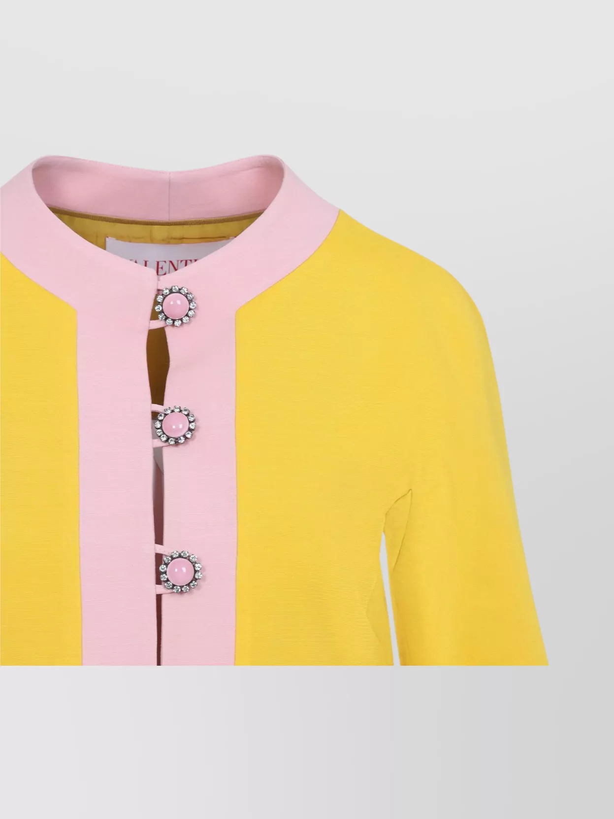 Valentino Bi-color Crystal Crepe Crop Jacket