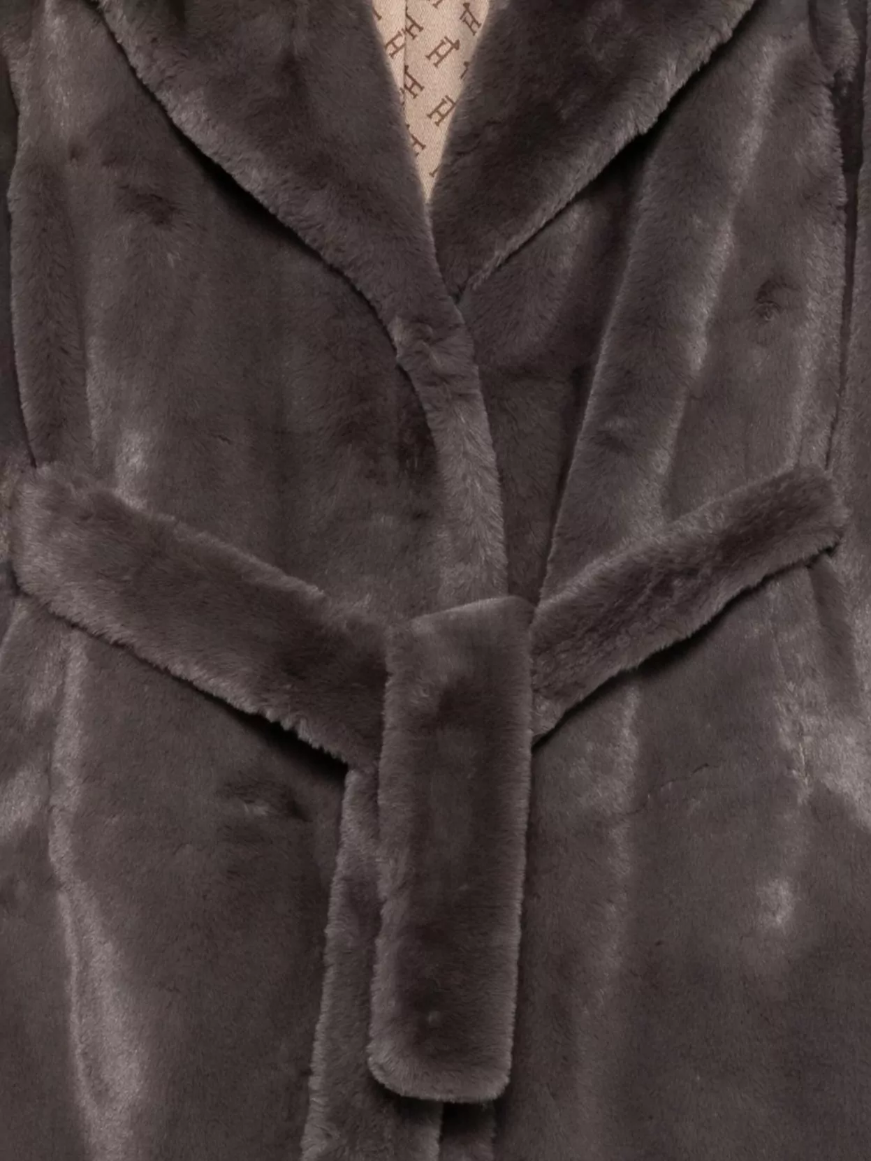 Herno Long Faux Fur Coat With Belted Waist