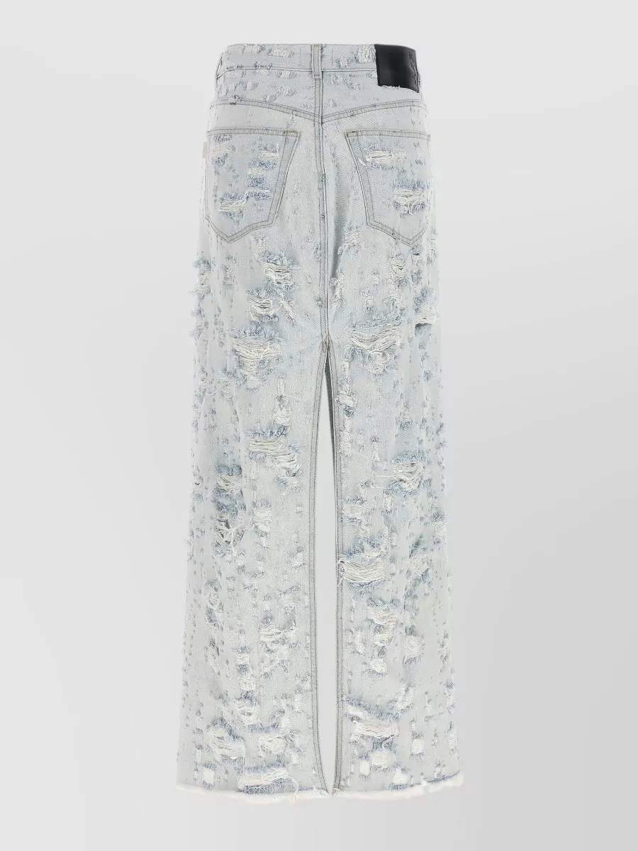 Haikure Denim Destroyed Maxi Skirt