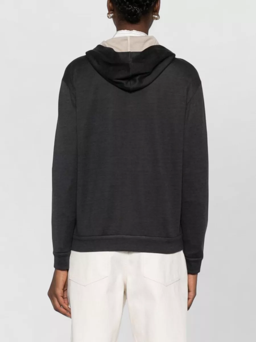 Brunello Cucinelli Hoodie Made From Cotton And Silk In Black