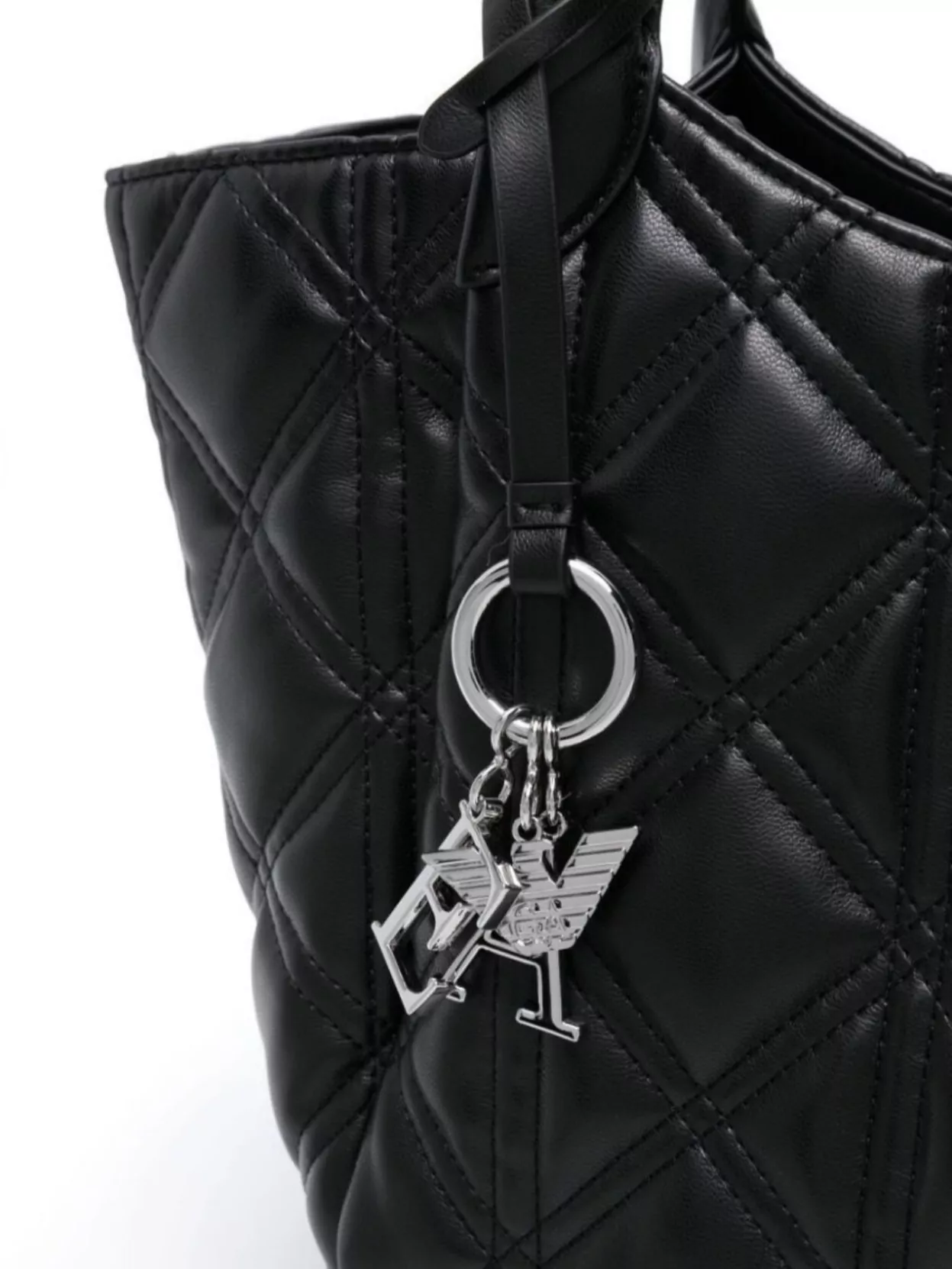 Emporio Armani Quilted Diamond Tote Bag With Top Handles