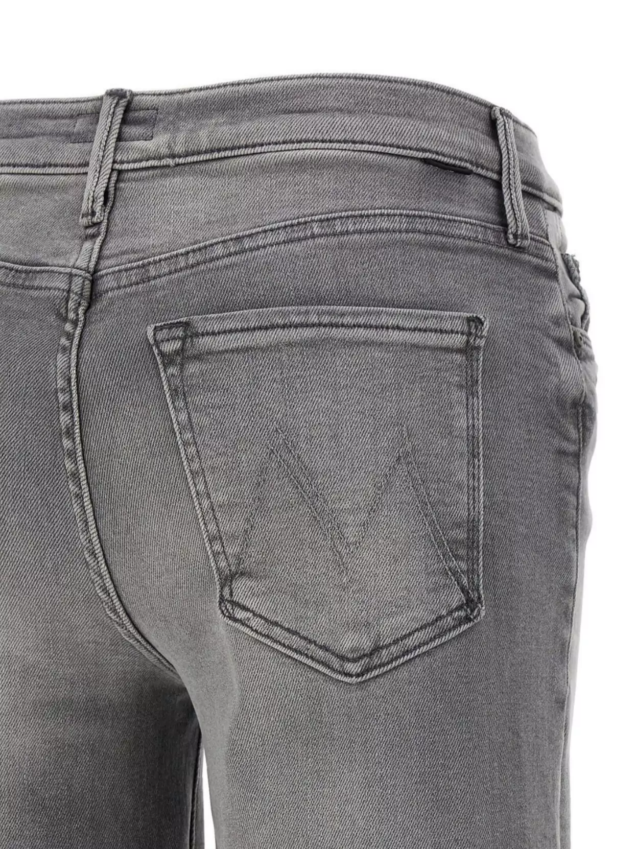 Mother Wide-leg Jeans Five-pocket Design In Gray