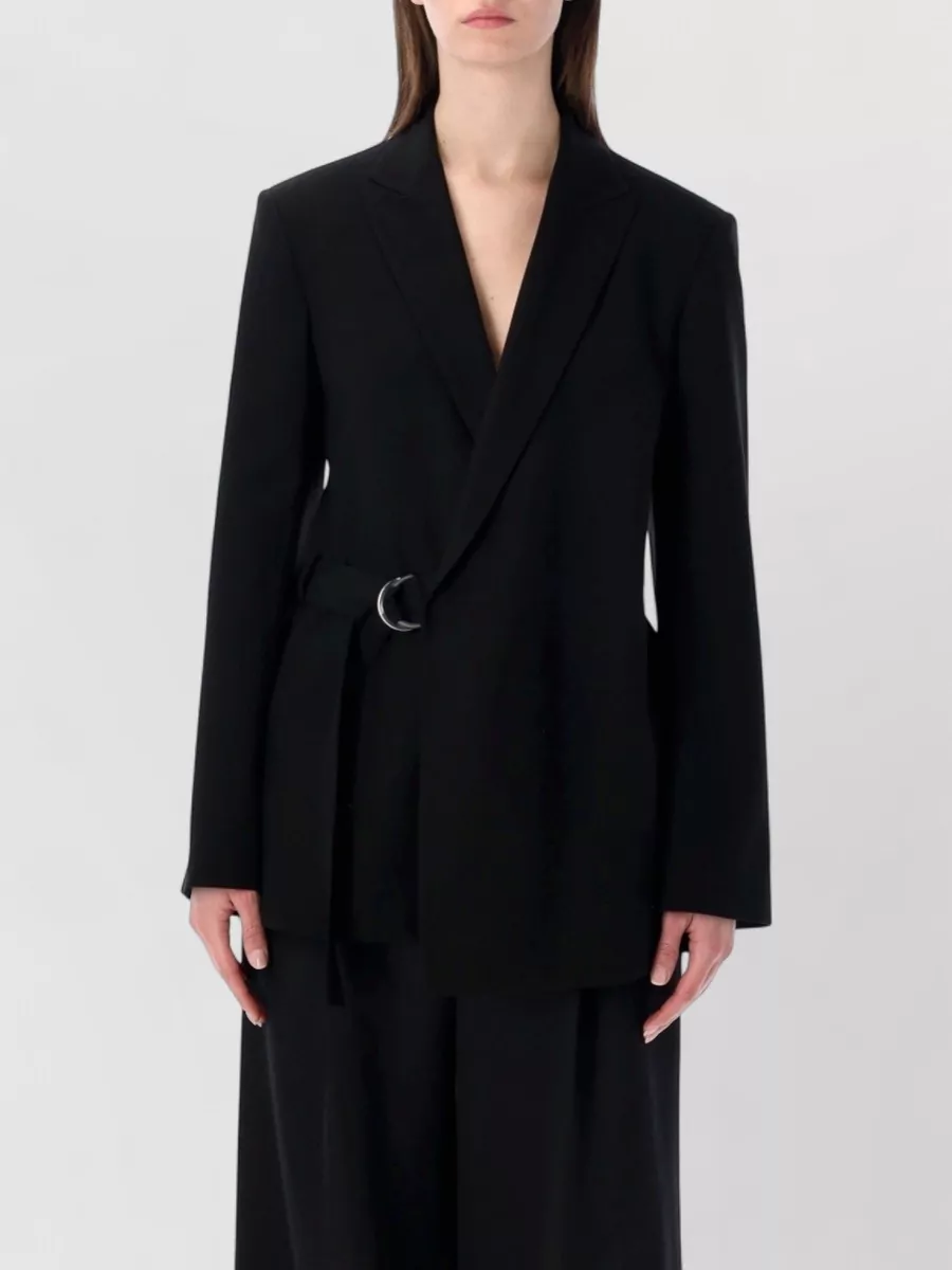 Loewe wool draped belted suit jacket