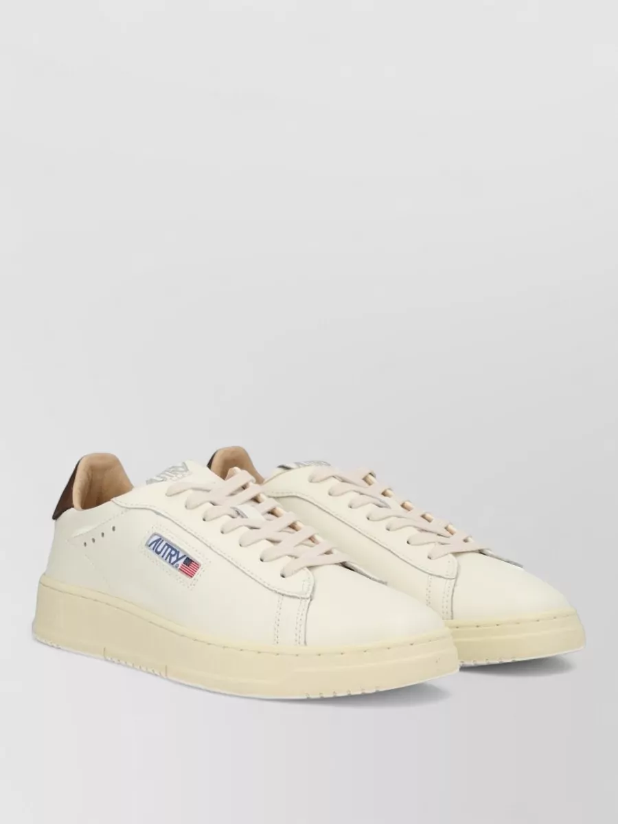 Autry Sneakers Round Toe Flat Sole Contrast Heel