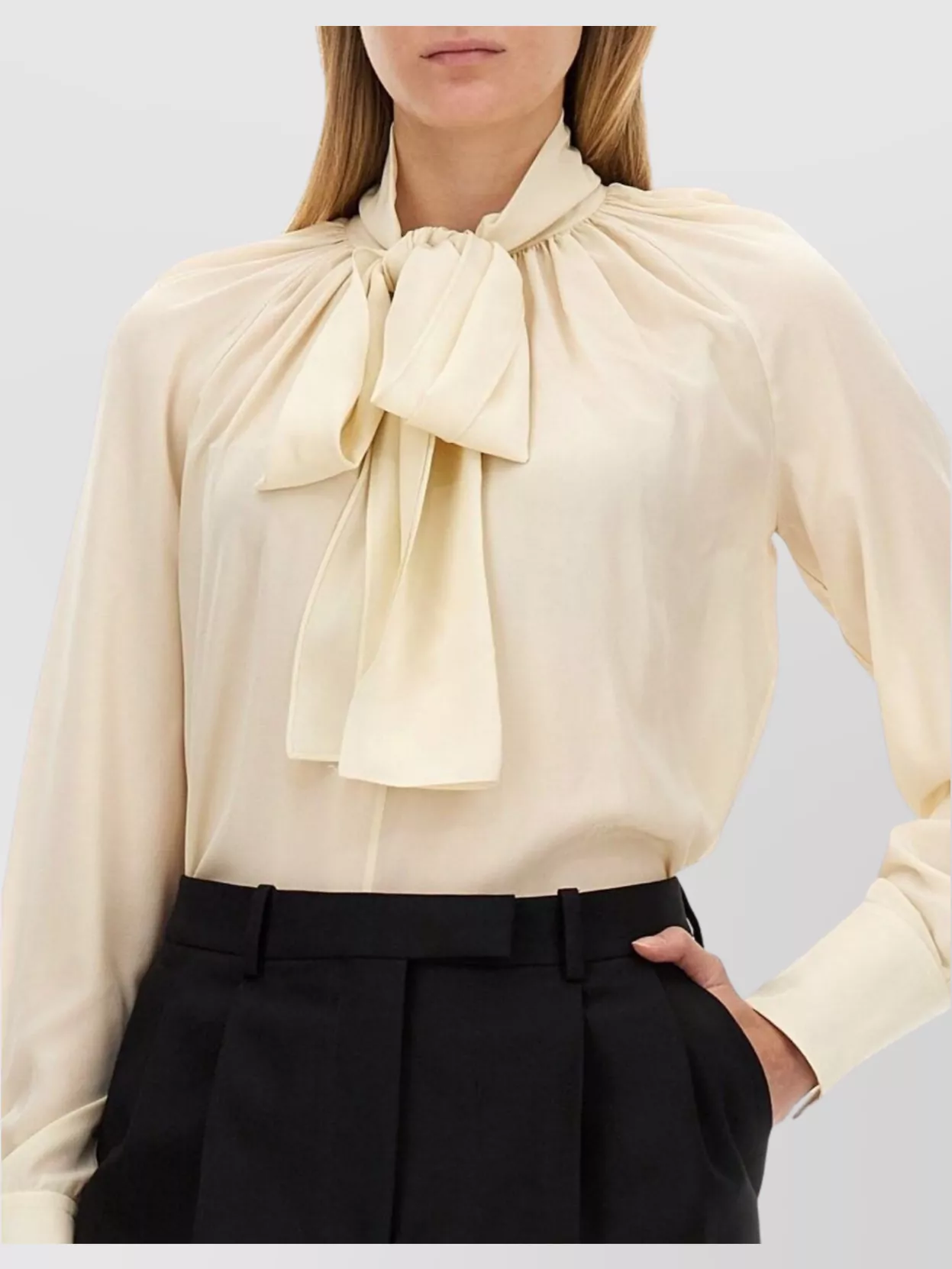 Givenchy Silk Shirt Lavalliére Collar