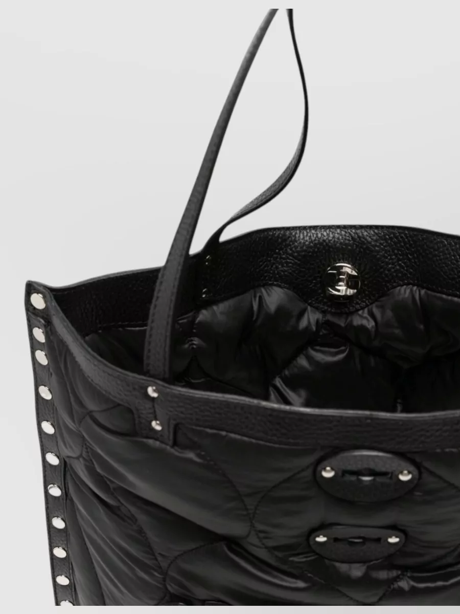 Zanellato Leather Quilted Studded Tote Bag
