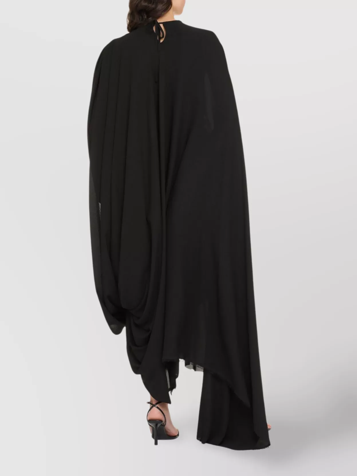 Balenciaga Draped Hem Crepe Dress