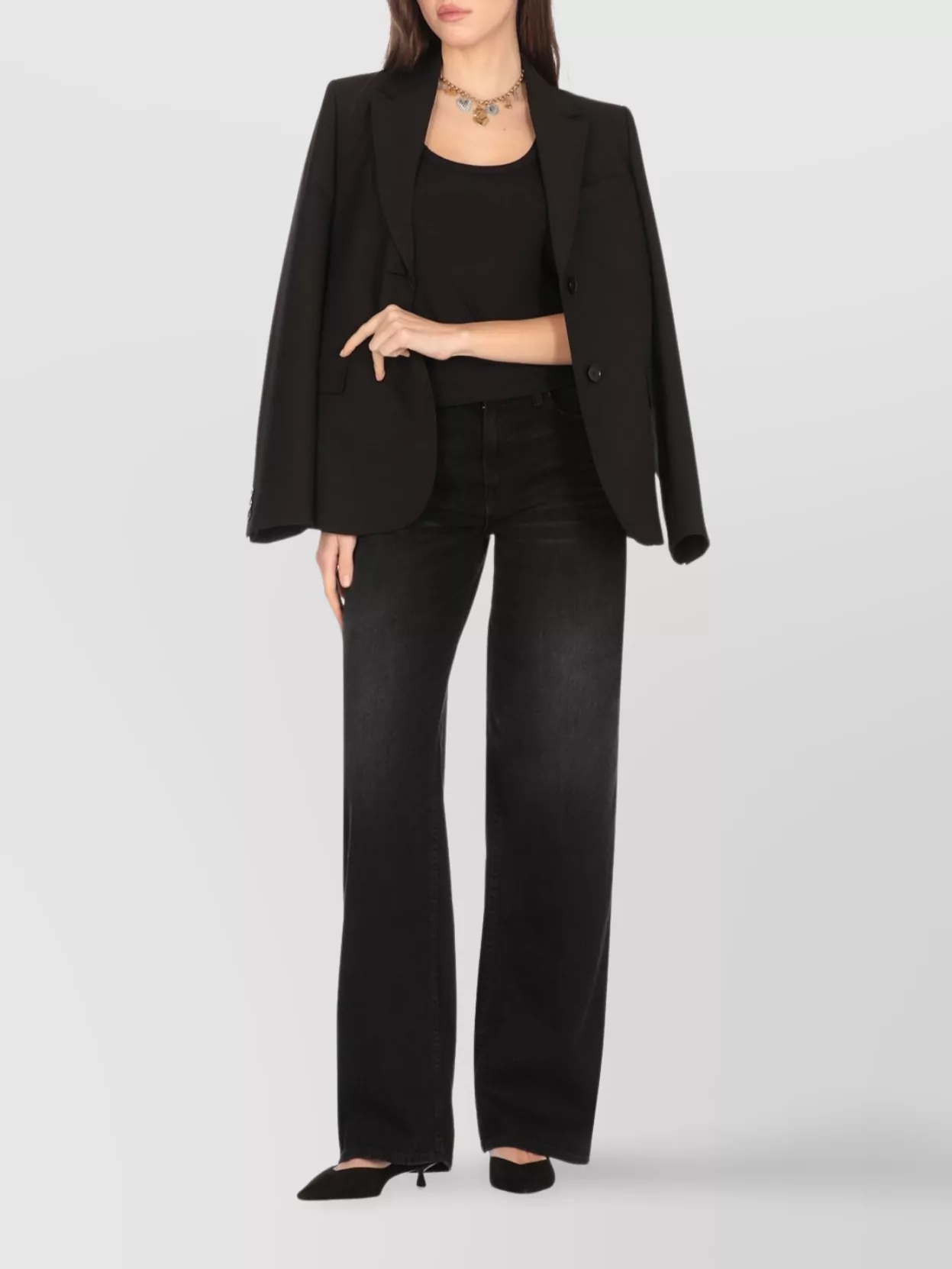 Mother The Hustler Roller Sneak Jeans In Black