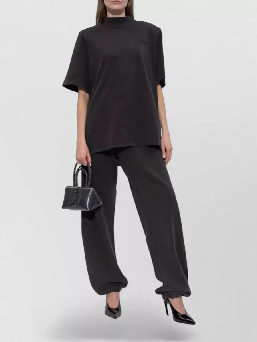 The Attico Oversized Turtleneck Ribbed Neckline Short Sleeves Top