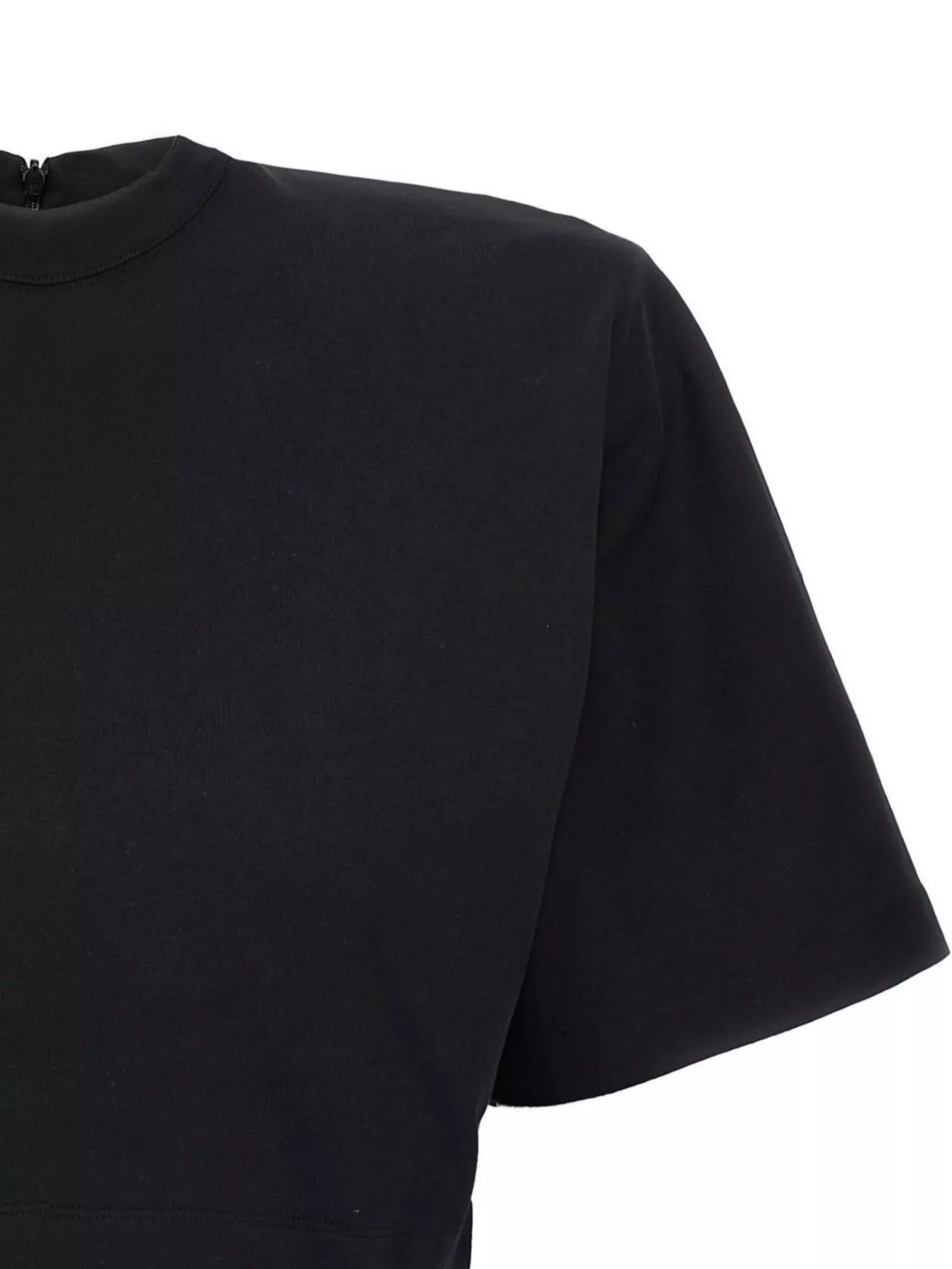 Pinko Short-sleeved Crop Top With Padded Shoulders