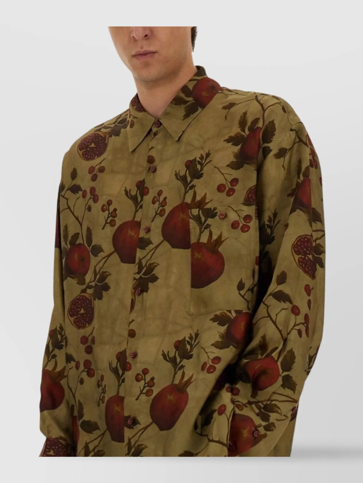 Uma Wang Floral Design Long Sleeve Shirt