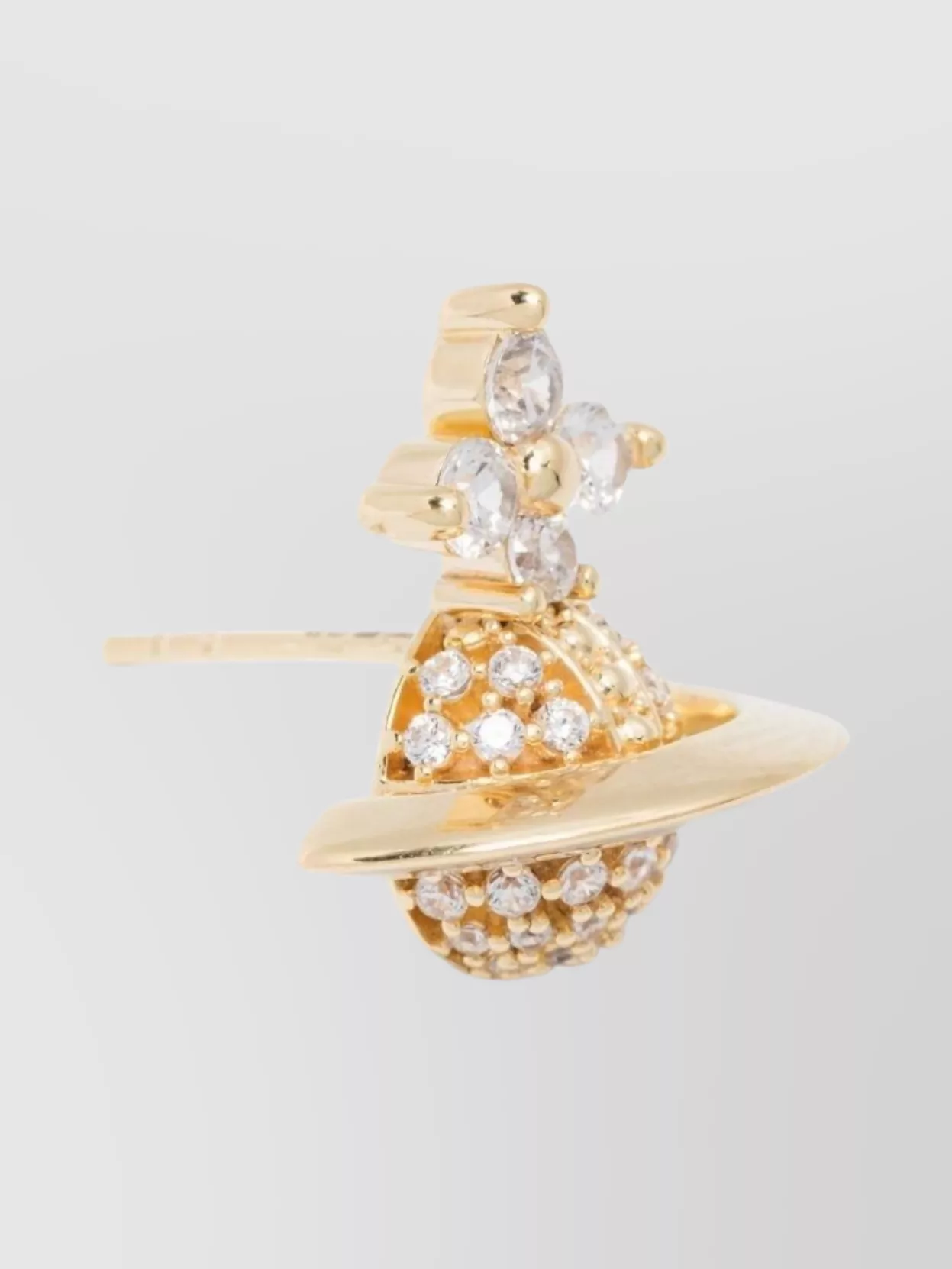 Vivienne Westwood Crystal Stud Earrings Pair Gold-Tone