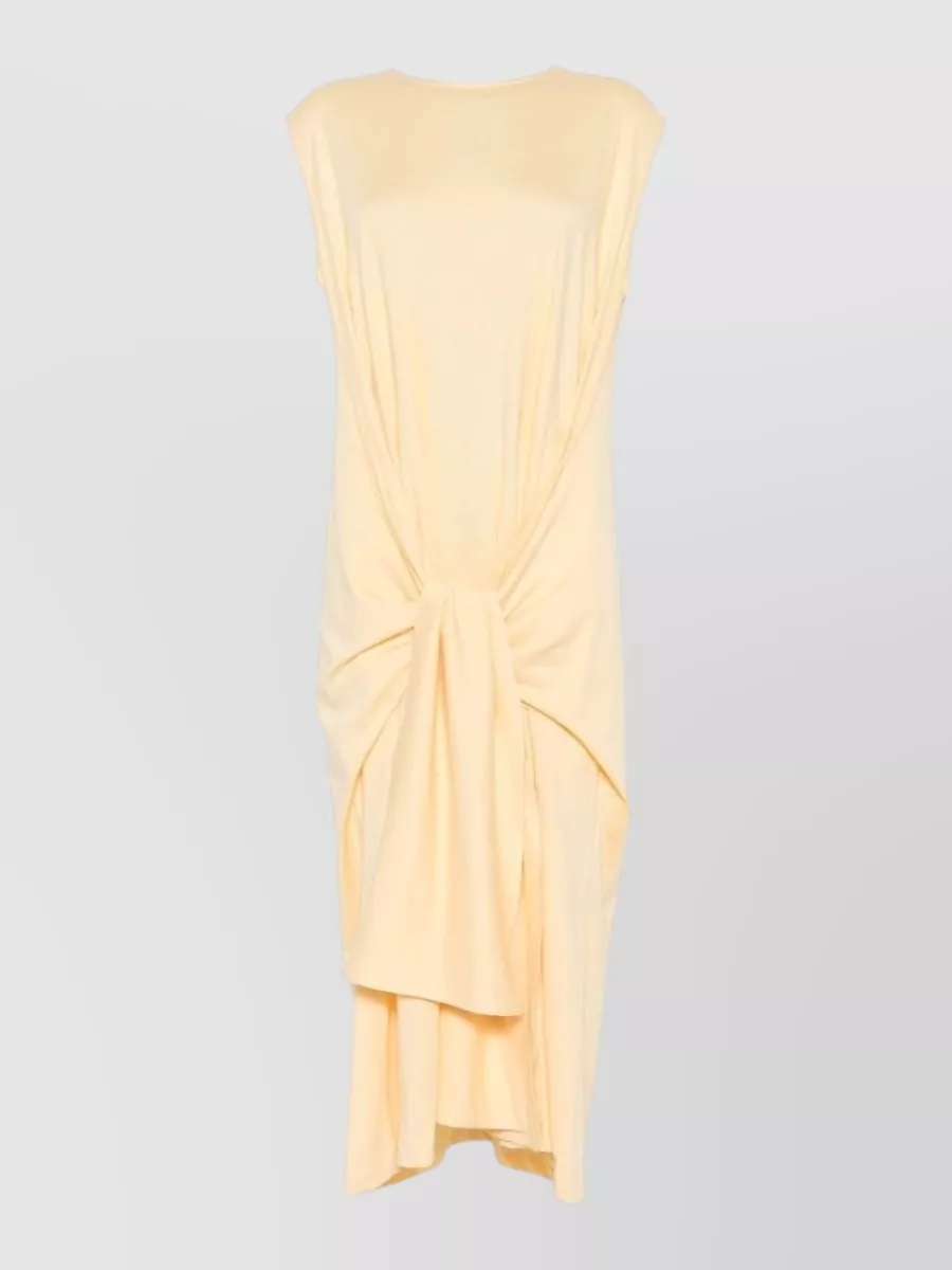 Totême cotton sleeveless knot-detail midi dress