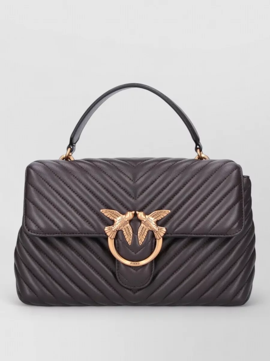 Pinko Quilted Clutch Bag Gold Tone Hardware