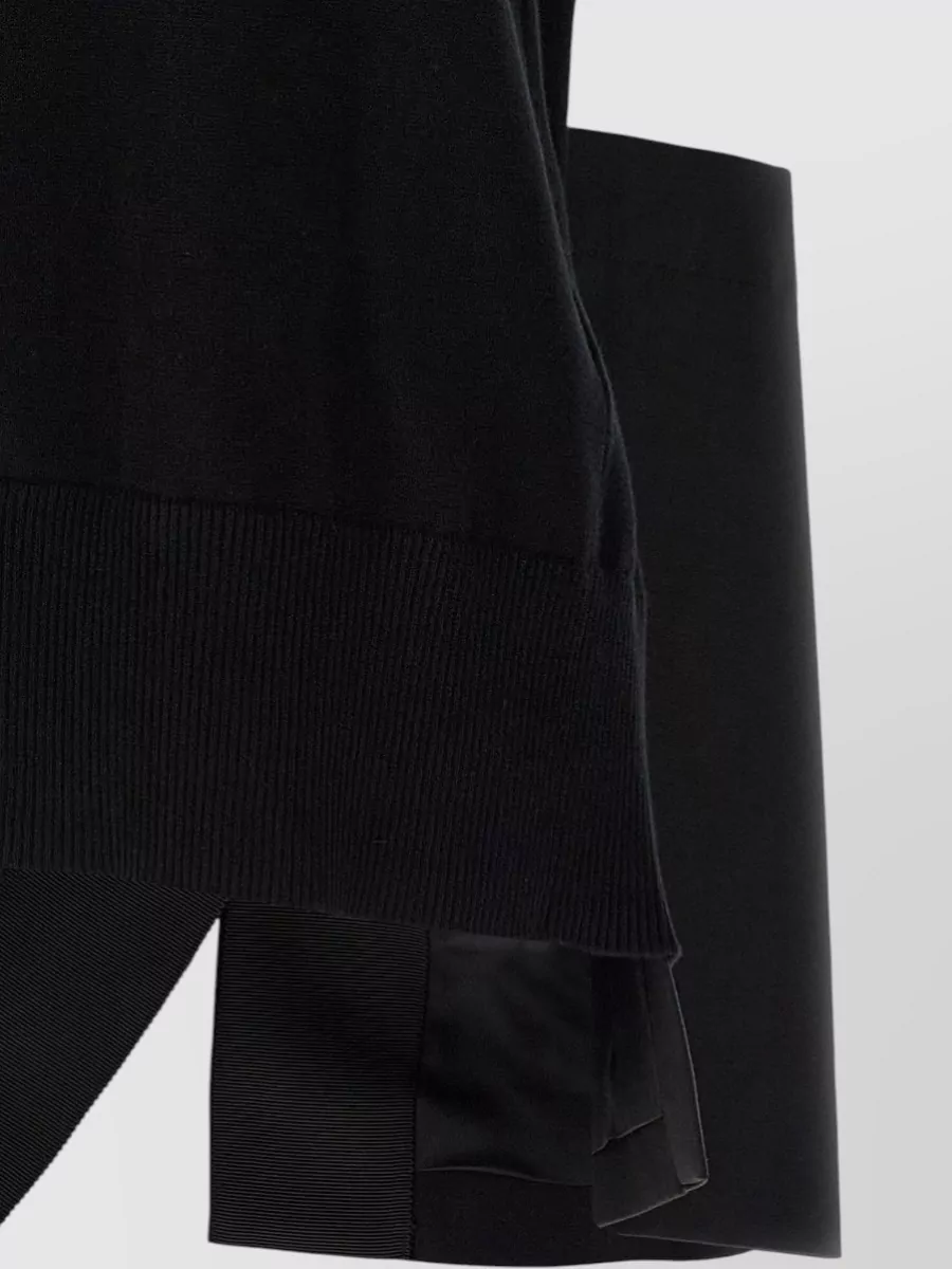 Sacai Asymmetric Short-Sleeve Patchwork Sweater