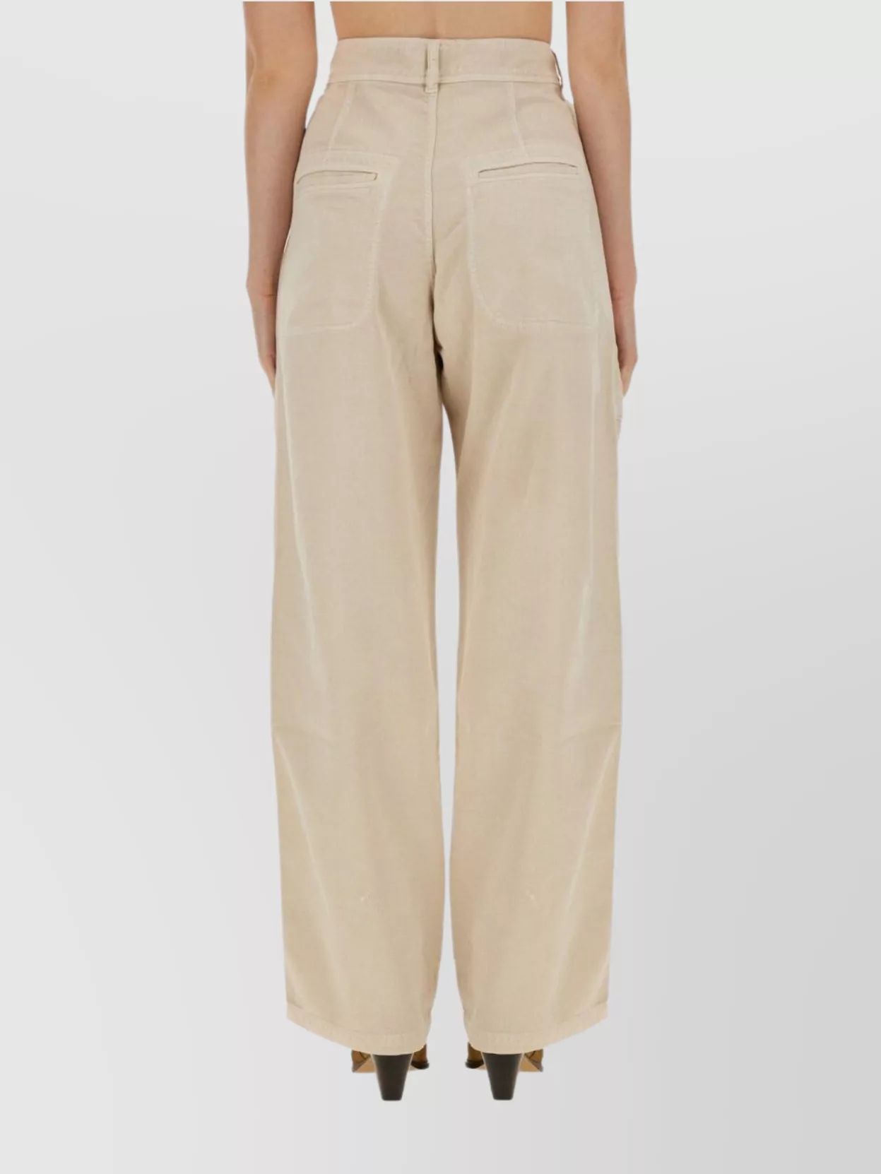 Shop Isabel Marant High Waist Wide Leg Zip Pockets Trousers