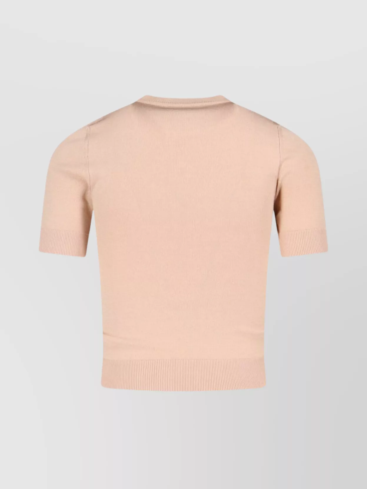 Marine Serre Short Sleeve Crew Neck Knitwear Top In Pink