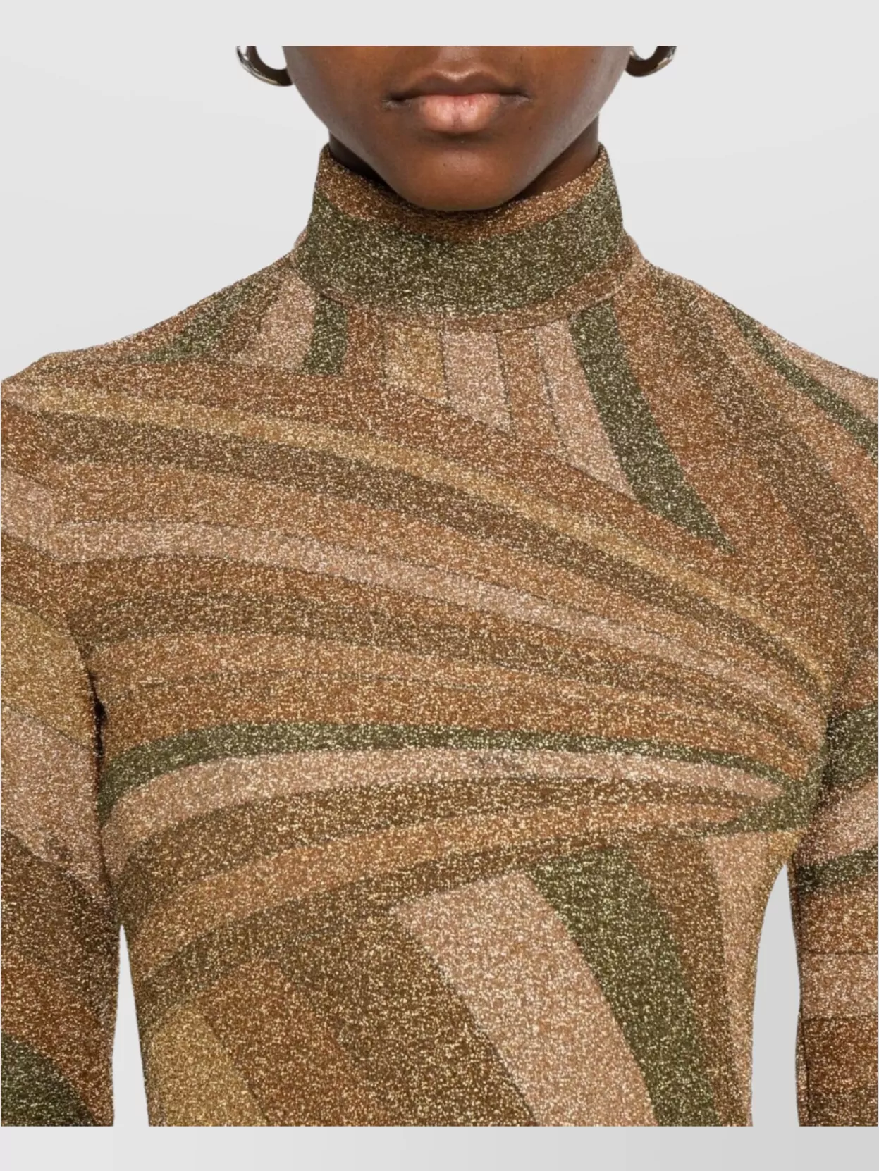 Pucci High Neck Long Sleeve Abstract Print Top