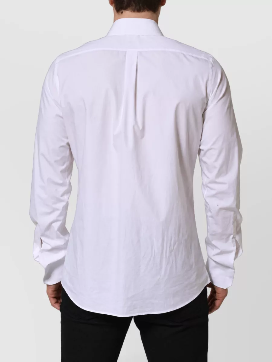 Dolce&Gabbana Silk Cotton Long-Sleeve Polo Shirt
