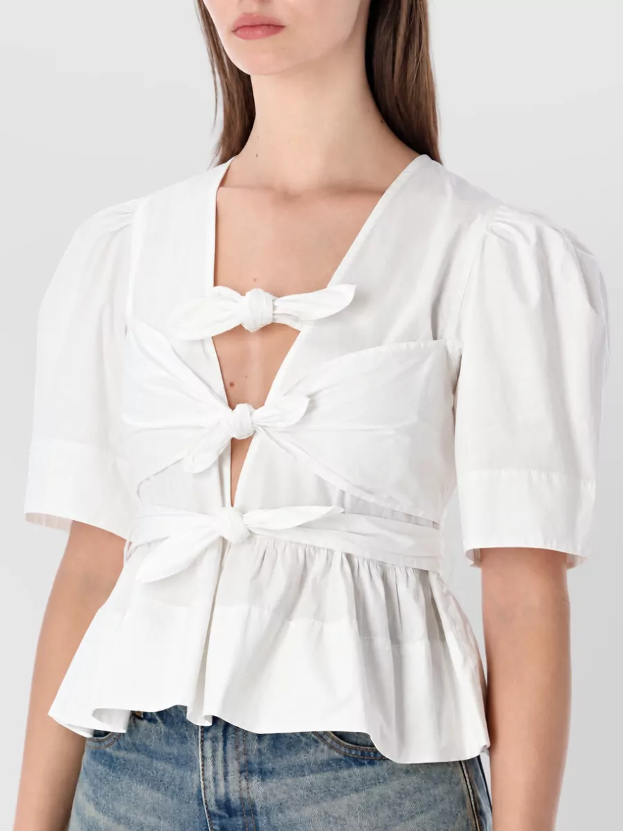 Ganni Tie Front Blouse