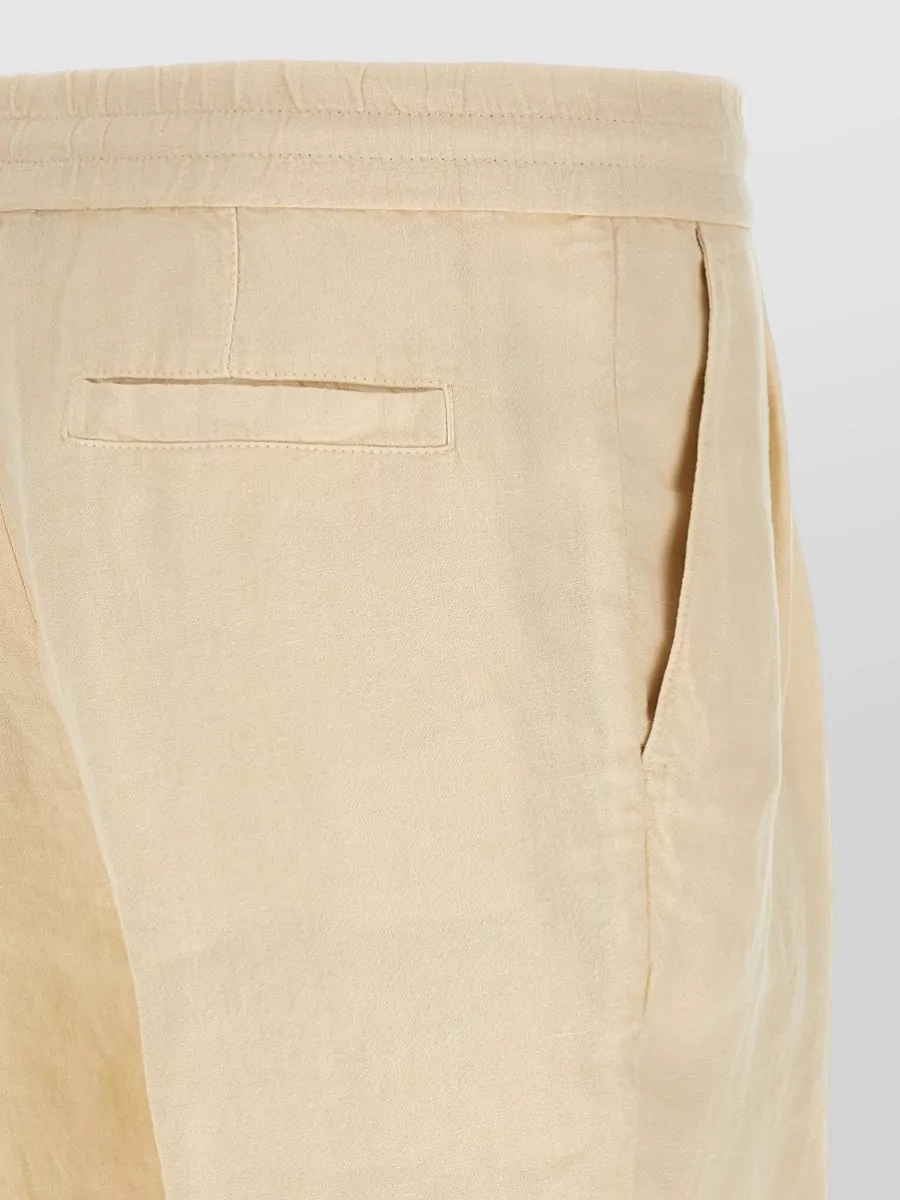 Brunello Cucinelli Linen Bermuda Shorts Rolled Hem Pockets