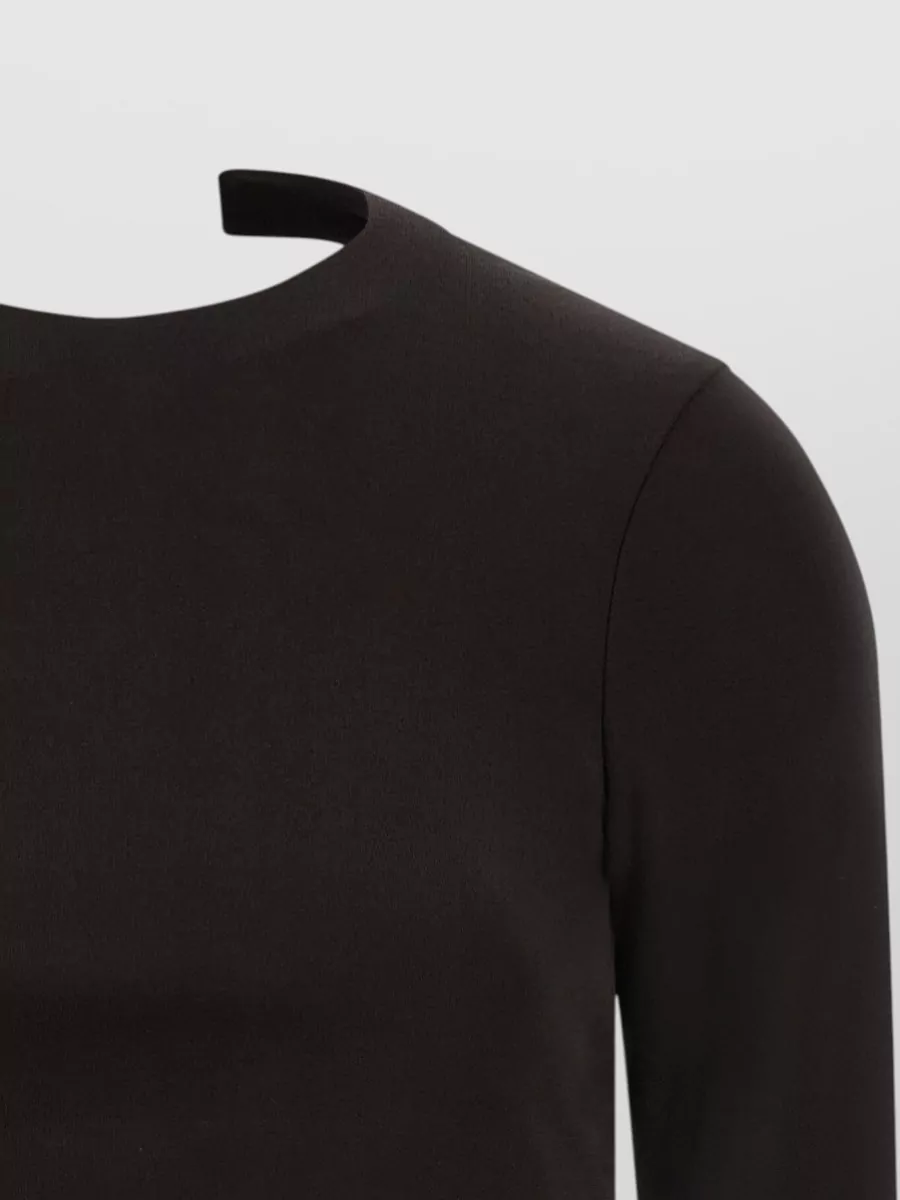 Tom Ford Crepe Jersey Long-Sleeve Cropped Top